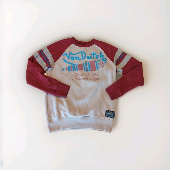 Von Dutch Sweatshirt Sparkplug Artist In Machine Age Mens Medium Y2K Crewneck - Picture 1 of 8